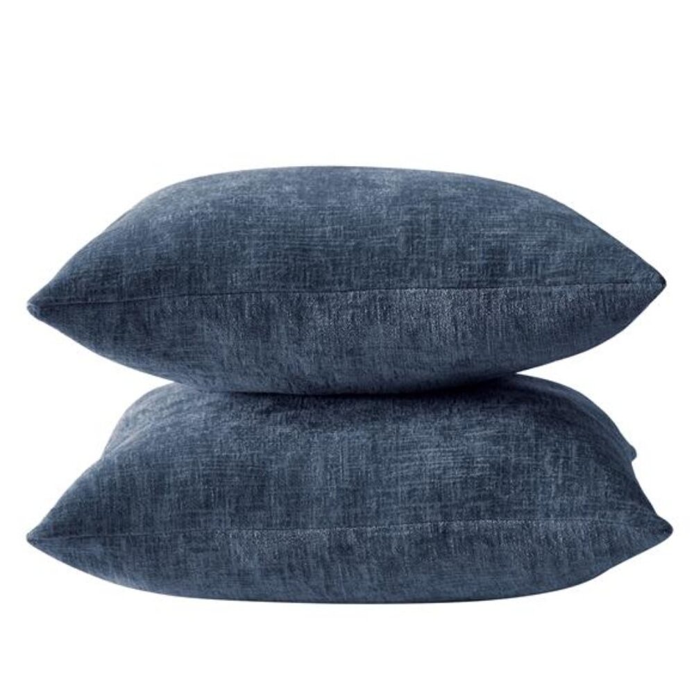 Navy Solid Chenille Decorative Pillow Set, , 18" … - image 3